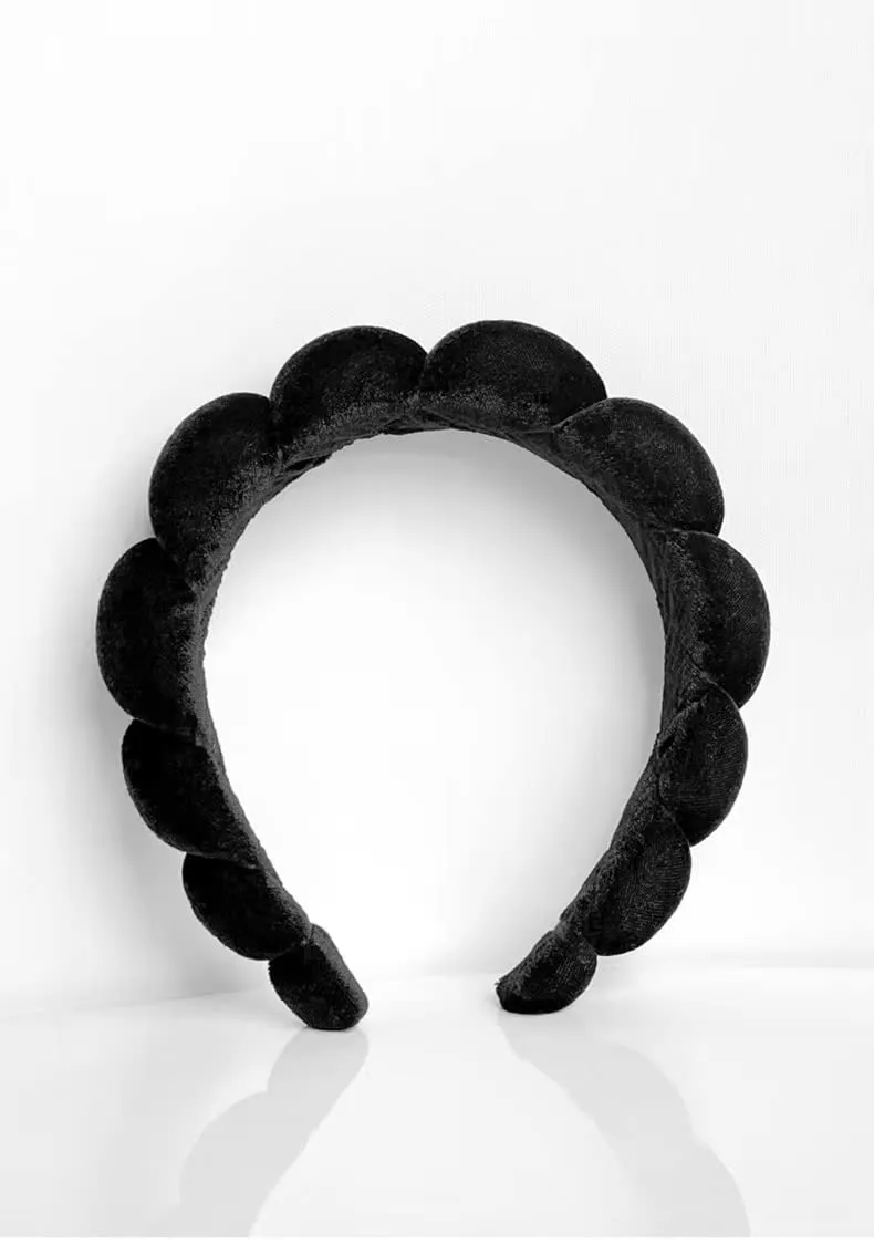 Fashion Headbands for Women Padded Fabric Hair Bands Wide Velvet Non Slip Headband Hair Accessories for Women Girls, Black