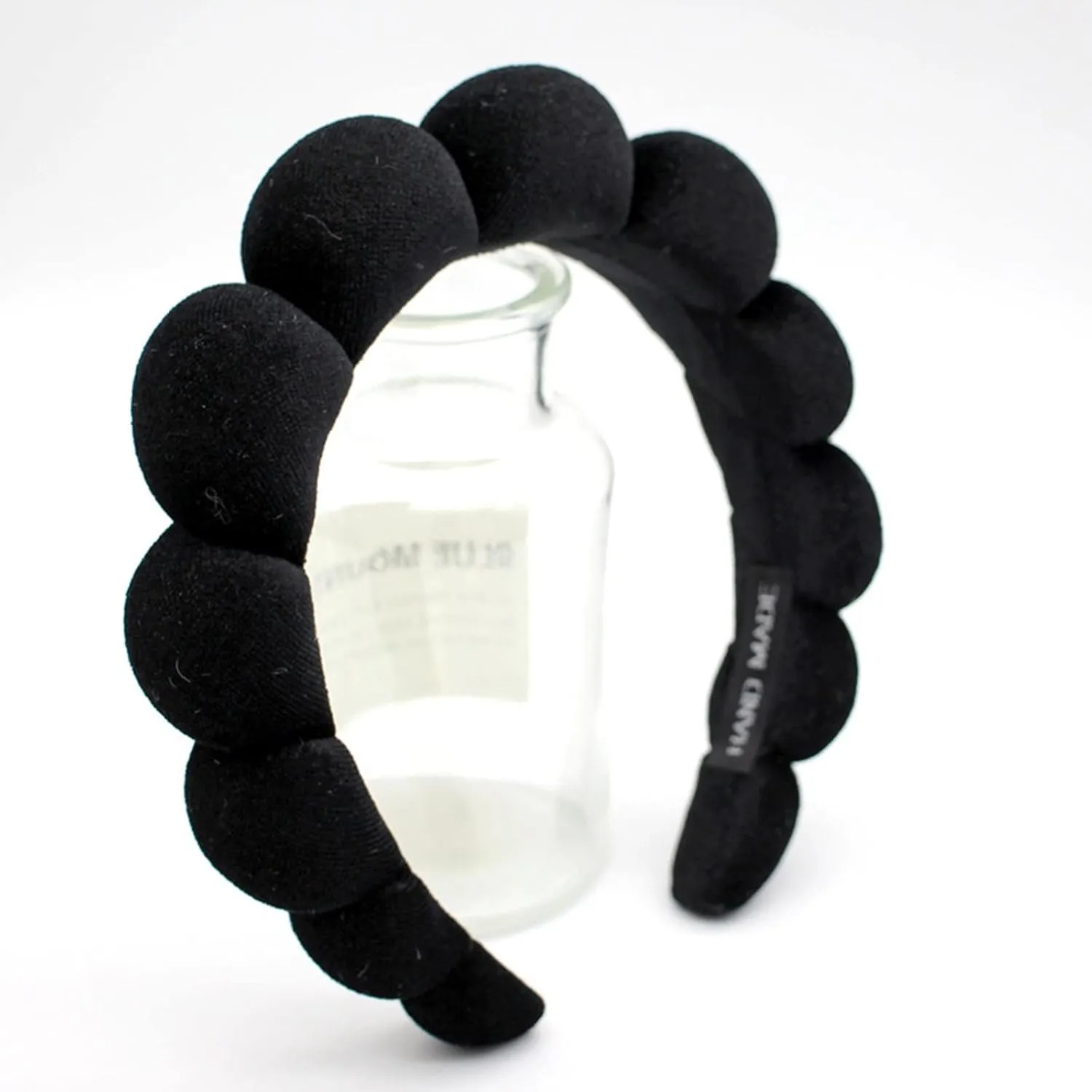 Fashion Headbands for Women Padded Fabric Hair Bands Wide Velvet Non Slip Headband Hair Accessories for Women Girls, Black