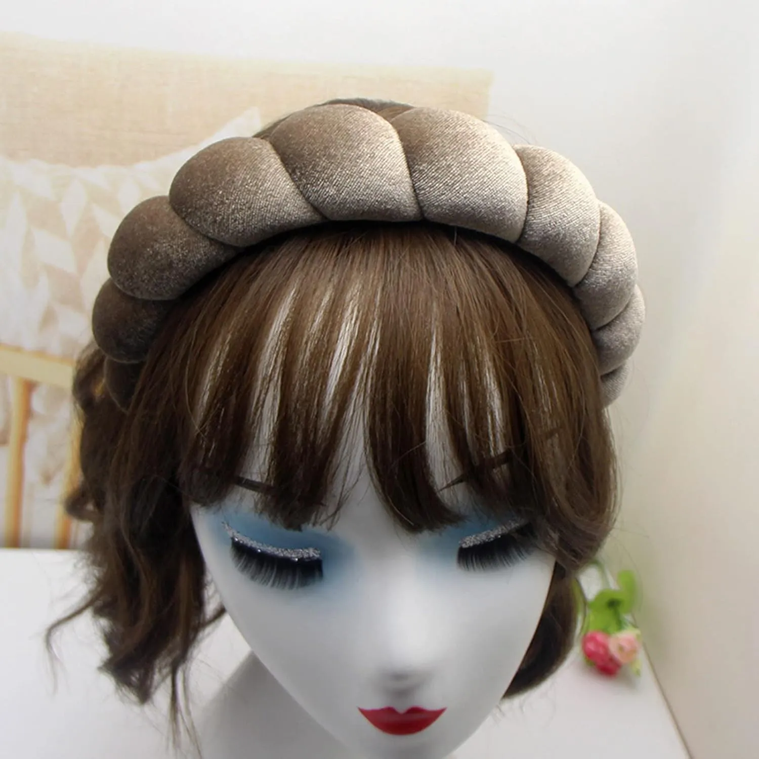 Fashion Headbands for Women Padded Fabric Hair Bands Wide Velvet Non Slip Headband Hair Accessories for Women Girls,Pastel Violet
