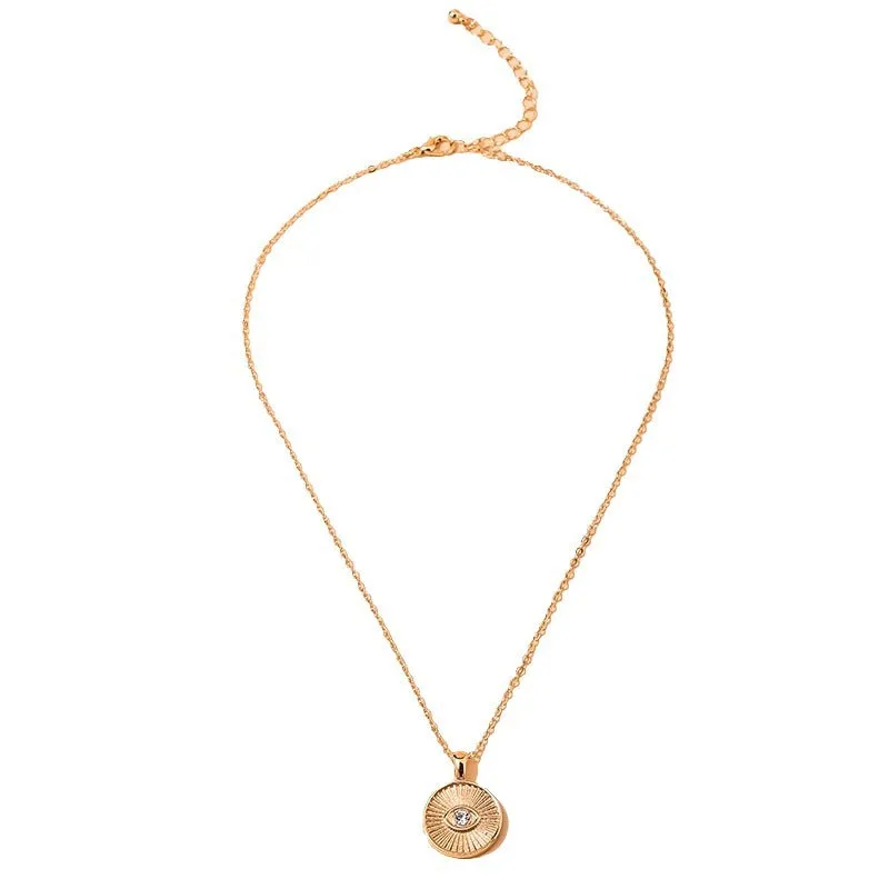 Fashionable Demon Eye Pendant Necklace with Cross-Border Stripe Design