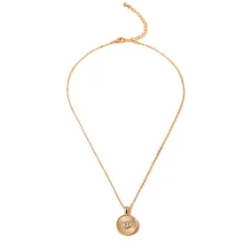 Fashionable Demon Eye Pendant Necklace with Cross-Border Stripe Design