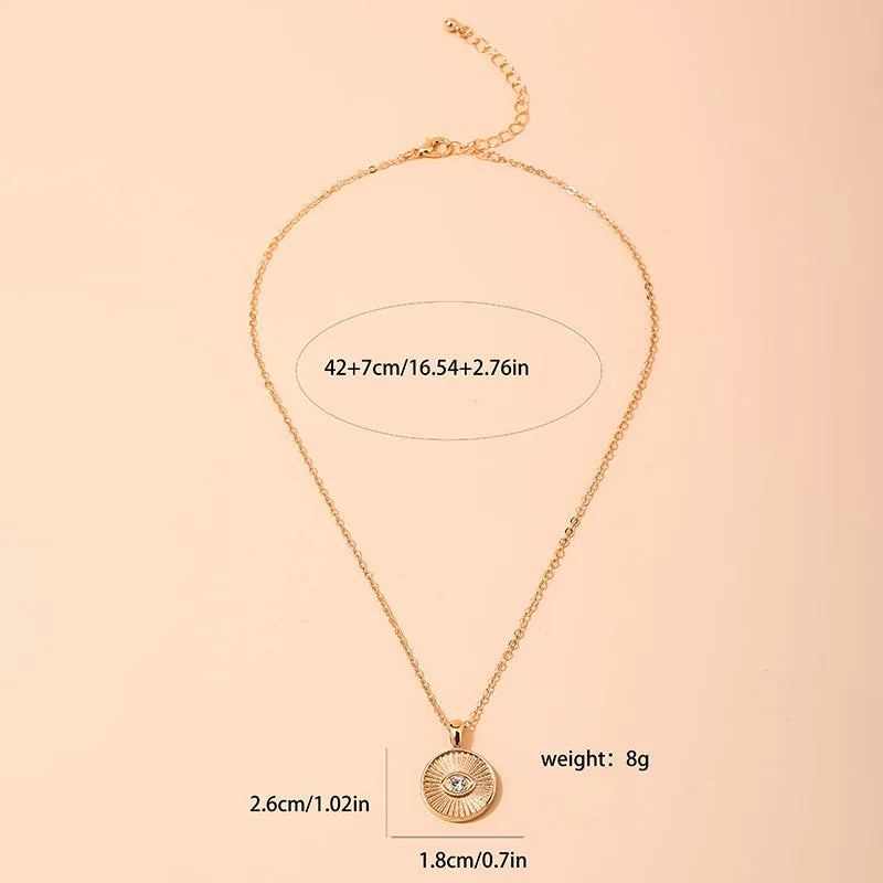 Fashionable Demon Eye Pendant Necklace with Cross-Border Stripe Design