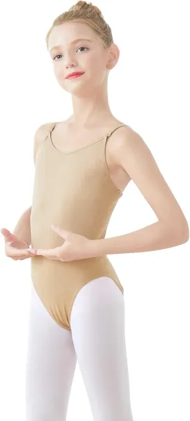 Girls Nude Leotard, Seamless Dance Undergarment for Girls with Adjustable Straps for Ballet/Gymnastics/Skating