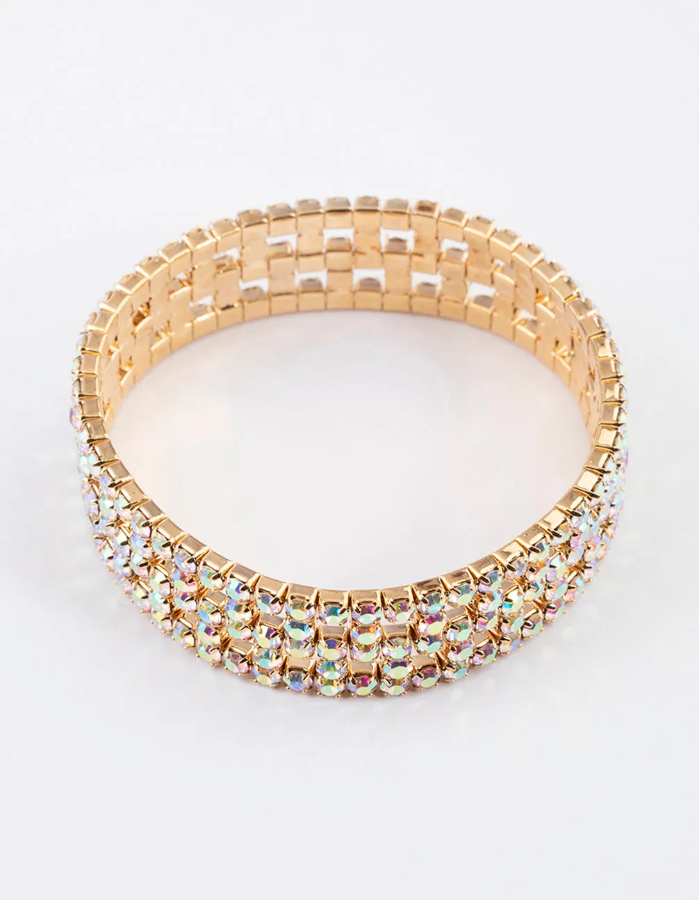 Gold Checkered Sparkle Bracelet