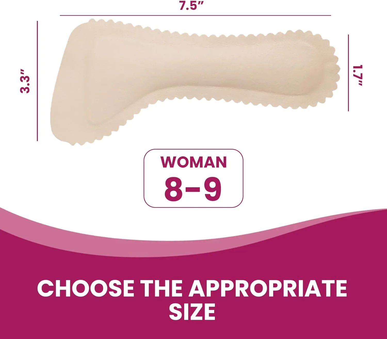 High Heel Cushion Inserts for Women - Bukihome 3/4 Invisible Insoles Prevent Feet from Sliding Forward - Shock & Sweat Absorption - Comfort Shoe Pads for High Heels Sandals Flats,Size M