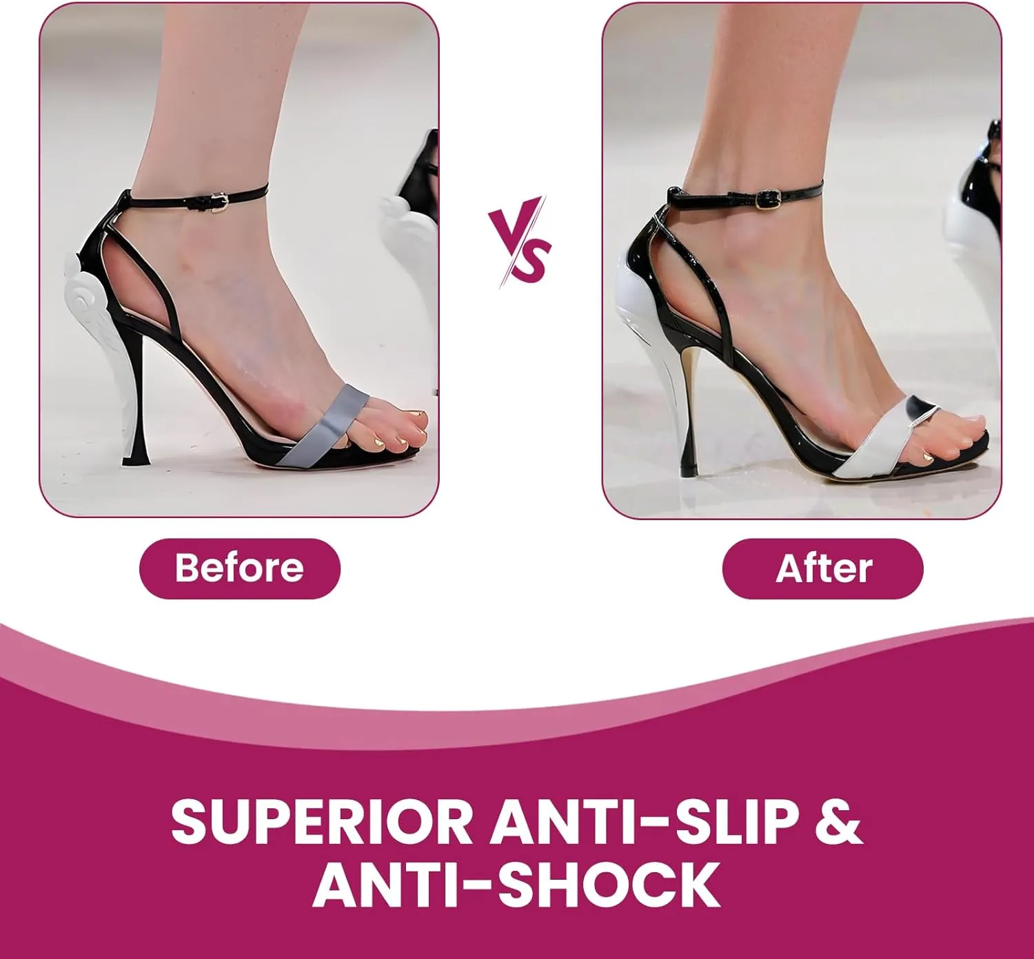 High Heel Cushion Inserts for Women - Bukihome 3/4 Invisible Insoles Prevent Feet from Sliding Forward - Shock & Sweat Absorption - Comfort Shoe Pads for High Heels Sandals Flats,Size M
