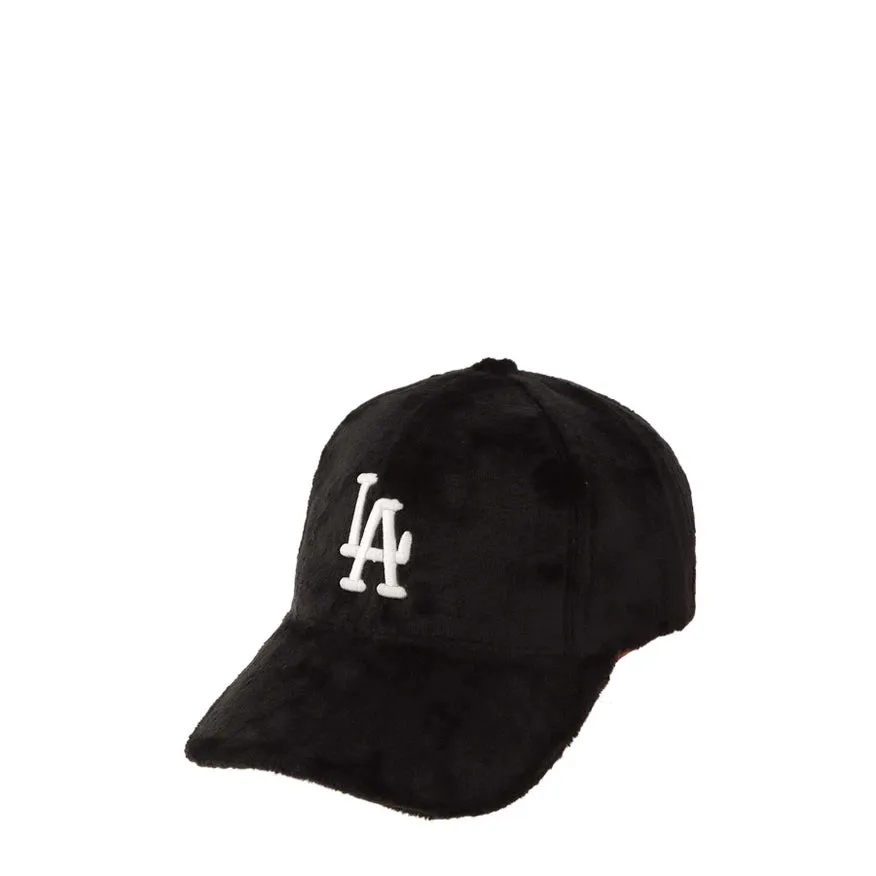La Embroidery Fur Baseball Cap