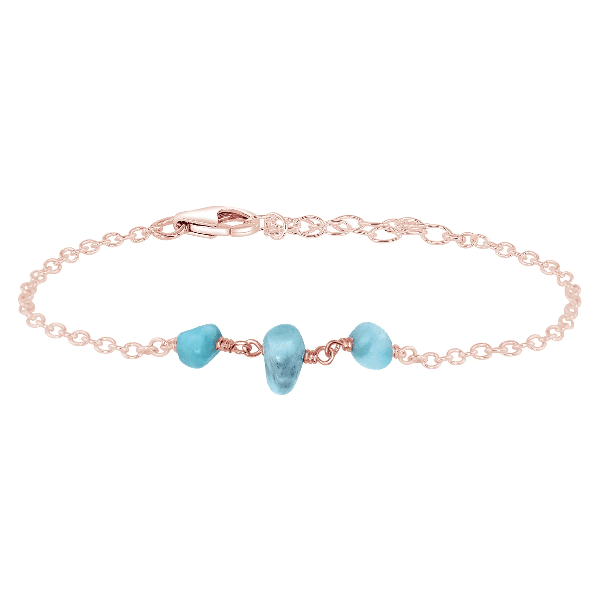 Larimar Beaded Chain Bracelet