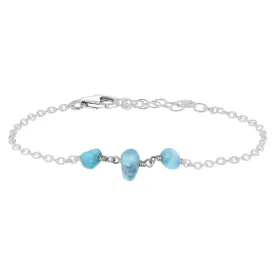 Larimar Beaded Chain Bracelet