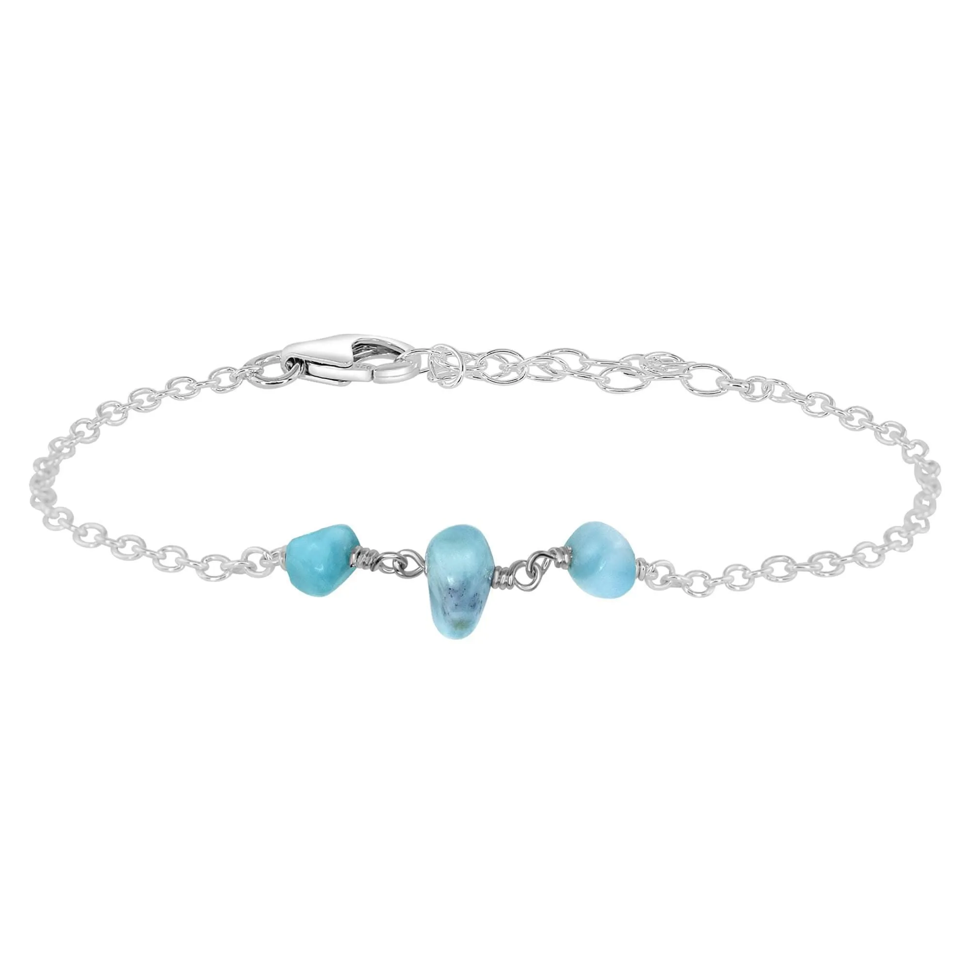 Larimar Beaded Chain Bracelet