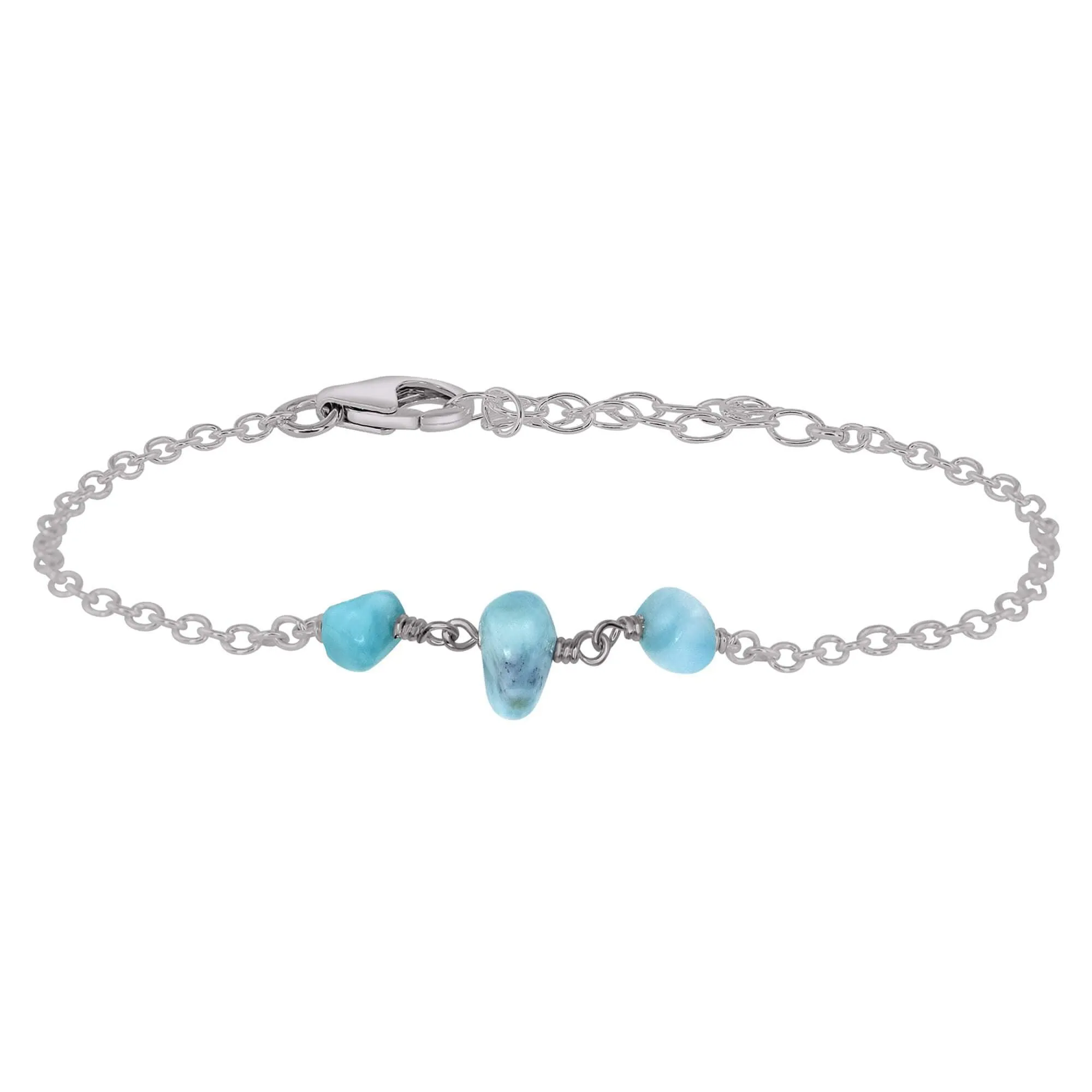 Larimar Beaded Chain Bracelet
