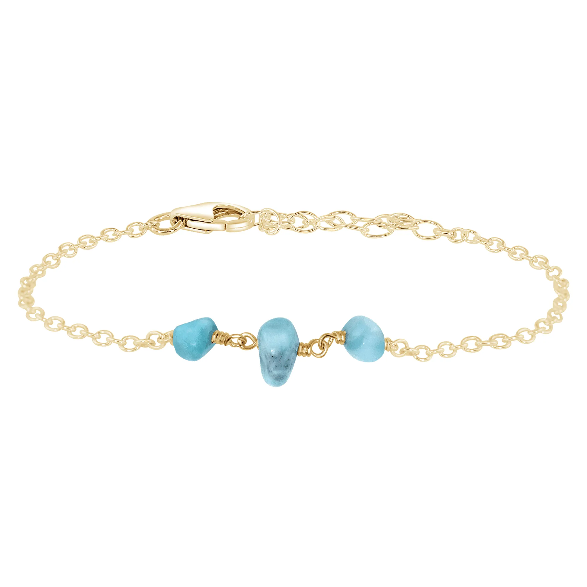 Larimar Beaded Chain Bracelet