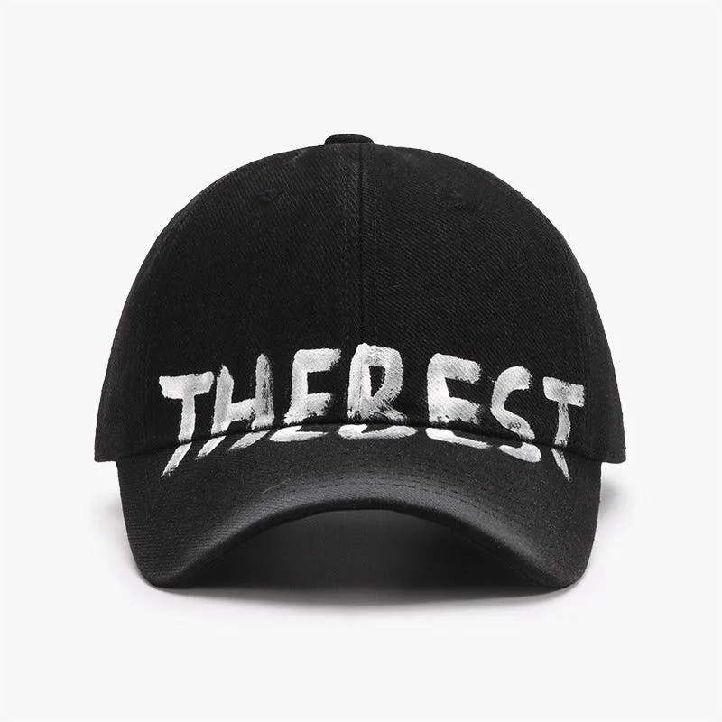 Letter Graffiti Curved Brim Soft Top Cap