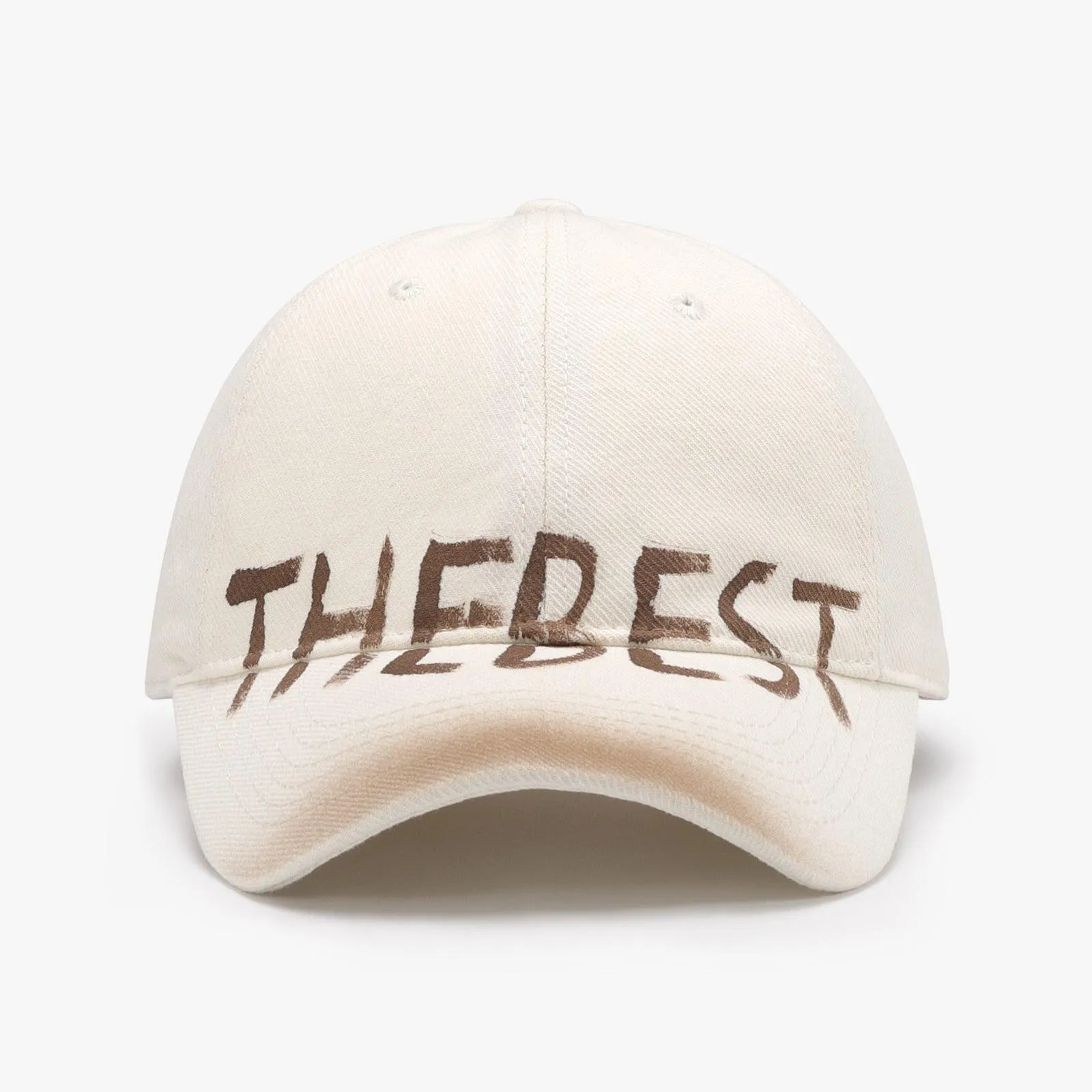 Letter Graffiti Curved Brim Soft Top Cap