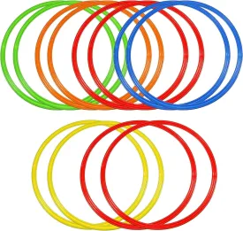 Libima Obstacle Course Ring Set Exercise Hoop Large Hoop Plastic Toys Playground Toys for Gymnastics Practice Party Games Educational Activities Holiday Decor, 5 Colors(12 Pcs,15.8 Inch)