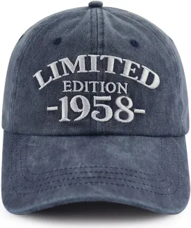 Limited Edition 1950 1951 1952 1953 1954 1955 1956 1957 1958 1959 Hat for Men Women, Adjust Birthday Baseball Cap