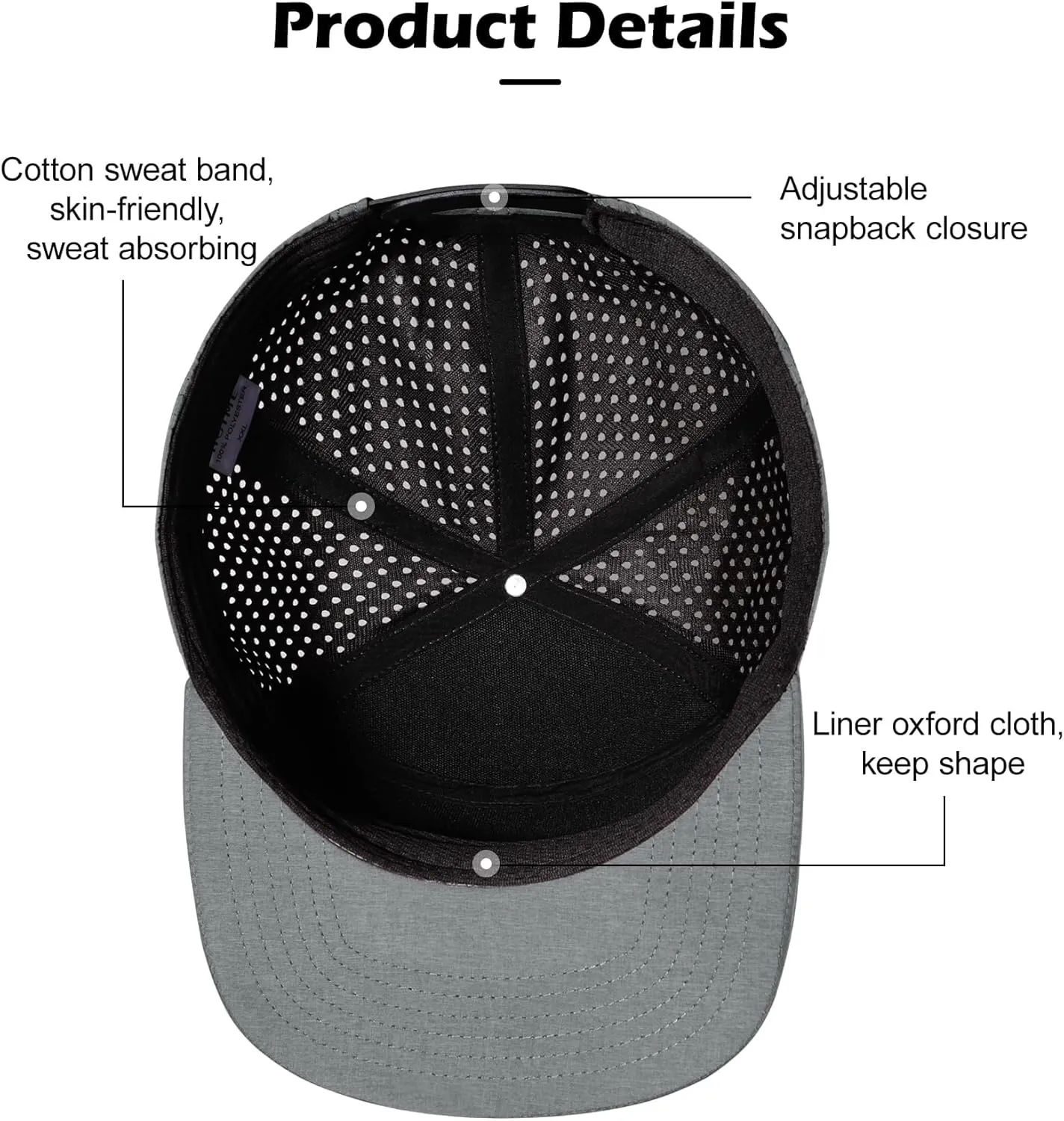 LiuSuper XXL Snapback Hats for Men, Flat Brim Hats for Men, Adjustable Mesh Trucker Hat for Women Big Head