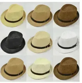 Men's casual straw hats for summer trips: trendy sunshade!