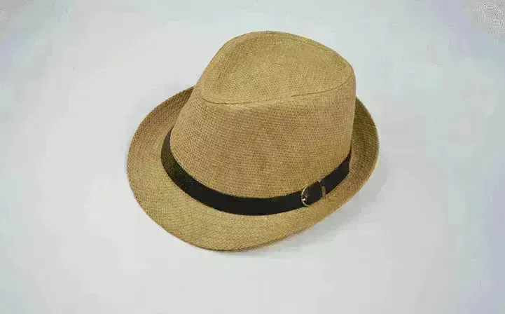 Men's casual straw hats for summer trips: trendy sunshade!