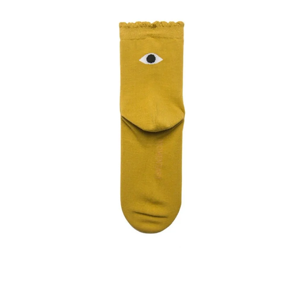 Miss June’s | Women’s | 1 pair cotton socks｜Daily | Eye | Soft | Designed | Solid color | Gift Idea | Casual | Stylish | Comfortable