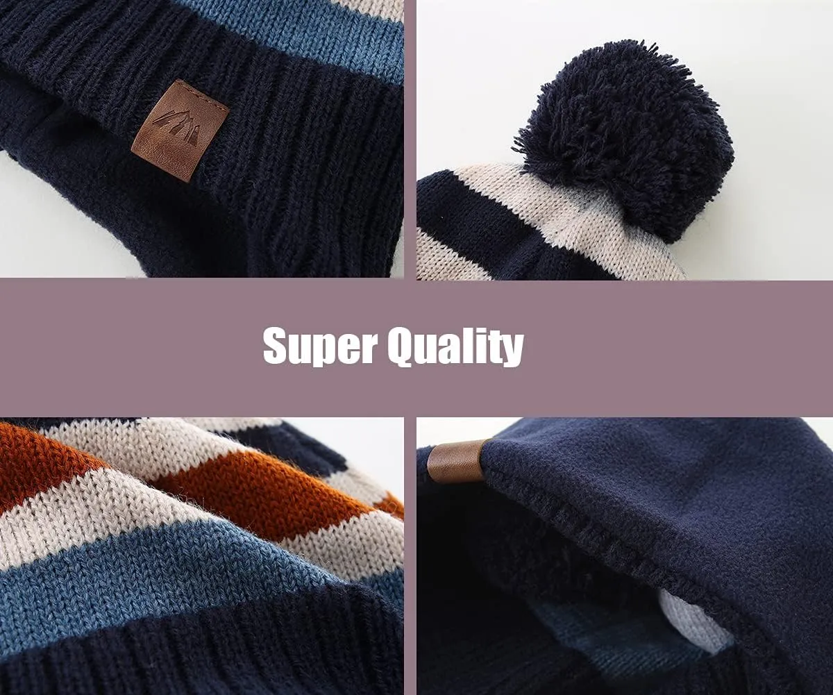 Moon Kitty Boys Winter Hats and Scarf Set Toddler Beanies Set for Boys Winter