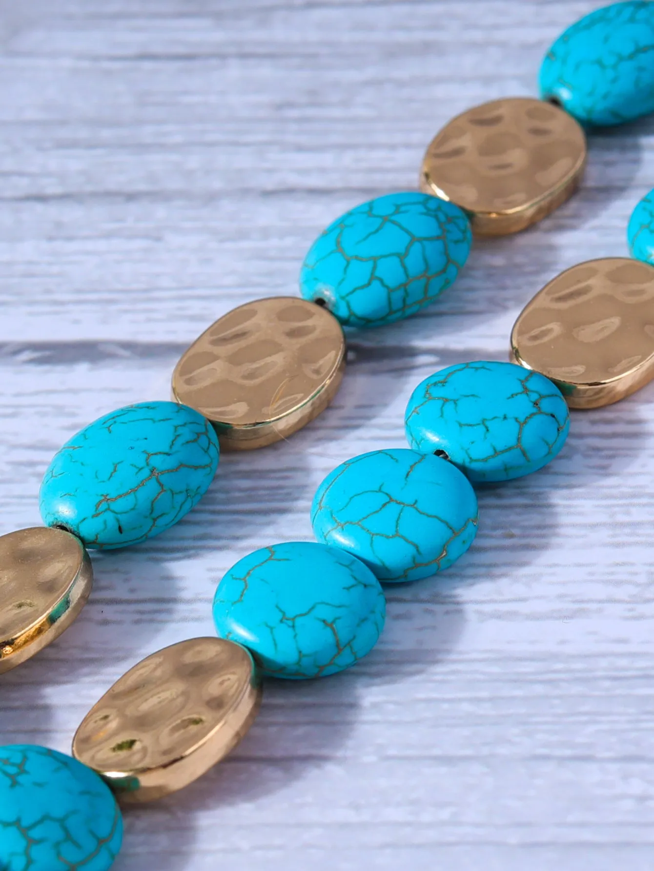 Multilayer Colorful Natural Stone Necklace Earrings Vintage Jewelry Set