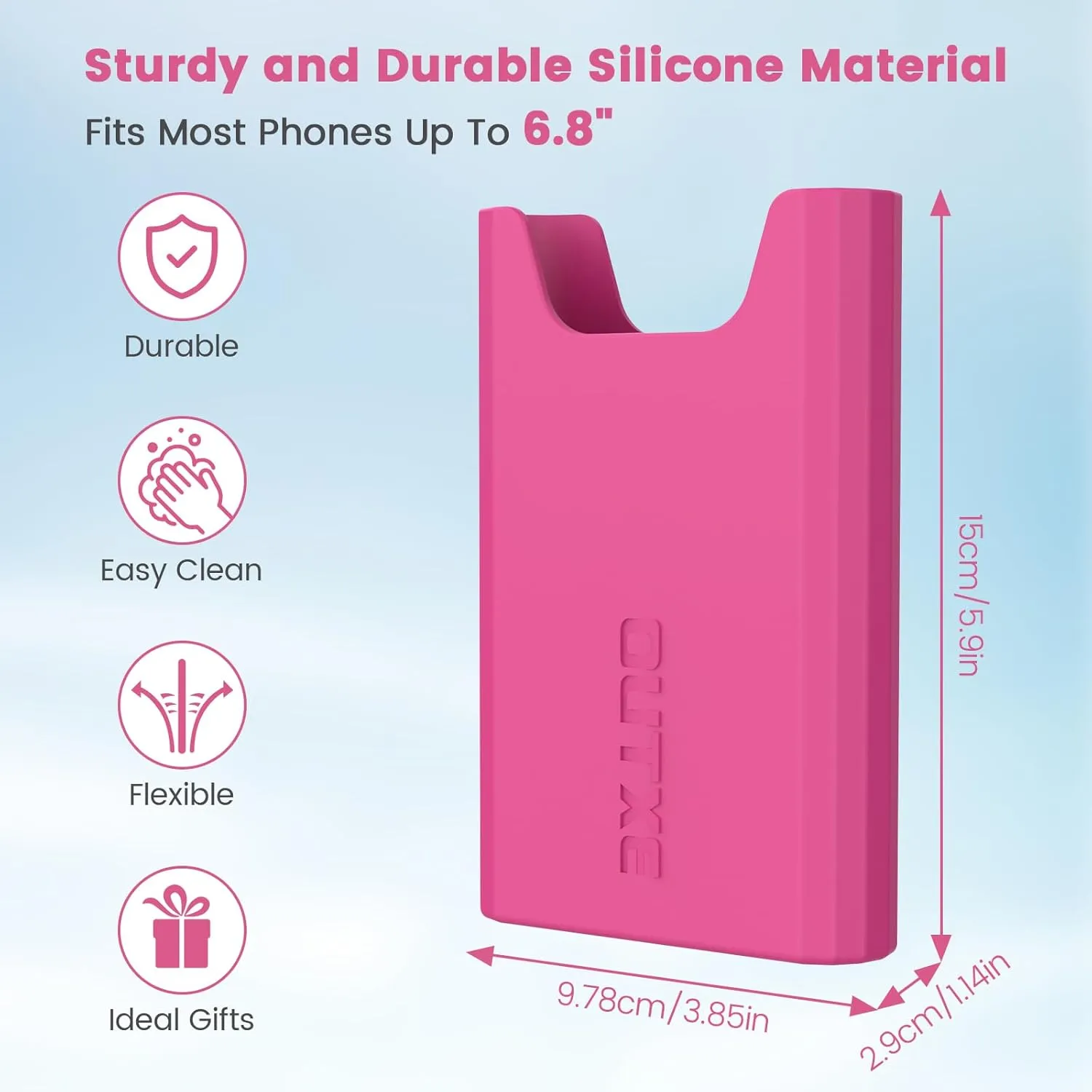 OUTXE Silicone Phone Holder for Bogg Bag, Phone Case Holder Charms Accessory Compatible with All Bogg Bags, Cell Phones Holder for Bogg Bag, Phone Holder Attachment for Beach Tote Bags- Haute Pink