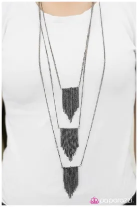Paparazzi Necklace ~ Everything Falls Into Place - Black