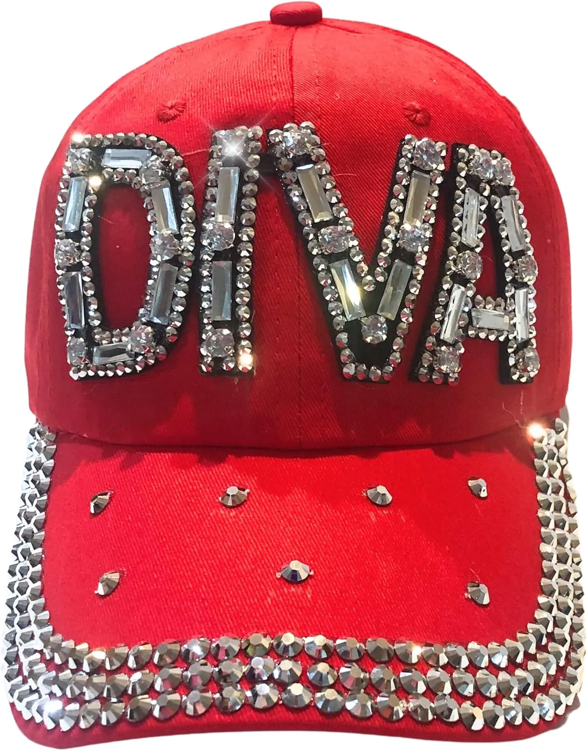 Popfizzy Rhinestone Diva Hat for Women, Bedazzled Queen Gifts, Bling Hats for Women Trendy, Sparkly Princess Accessories