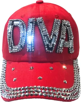 Popfizzy Rhinestone Diva Hat for Women, Bedazzled Queen Gifts, Bling Hats for Women Trendy, Sparkly Princess Accessories