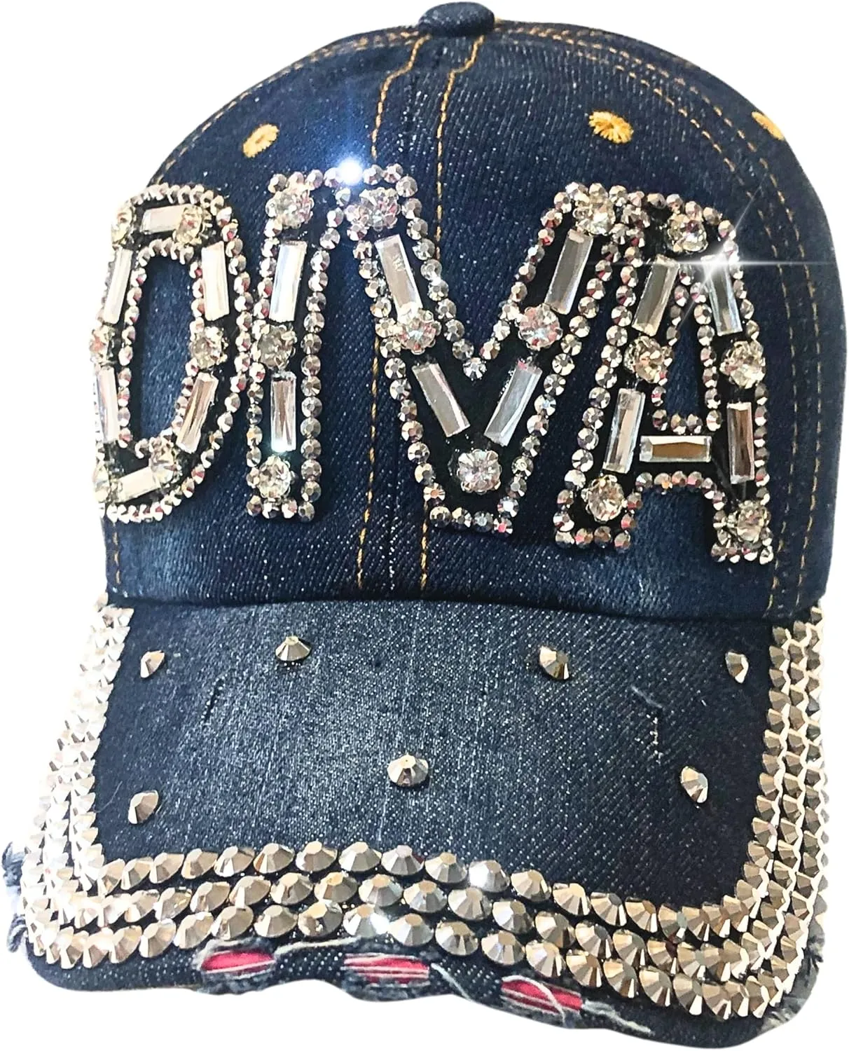 Popfizzy Rhinestone Diva Hat for Women, Bedazzled Queen Gifts, Bling Hats for Women Trendy, Sparkly Princess Accessories