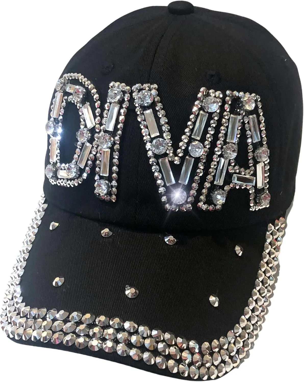 Popfizzy Rhinestone Diva Hat for Women, Bedazzled Queen Gifts, Bling Hats for Women Trendy, Sparkly Princess Accessories