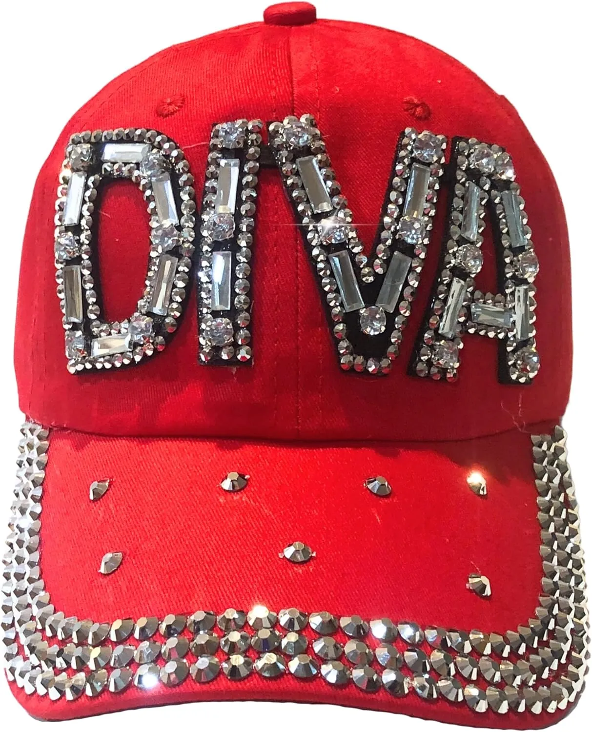 Popfizzy Rhinestone Diva Hat for Women, Bedazzled Queen Gifts, Bling Hats for Women Trendy, Sparkly Princess Accessories