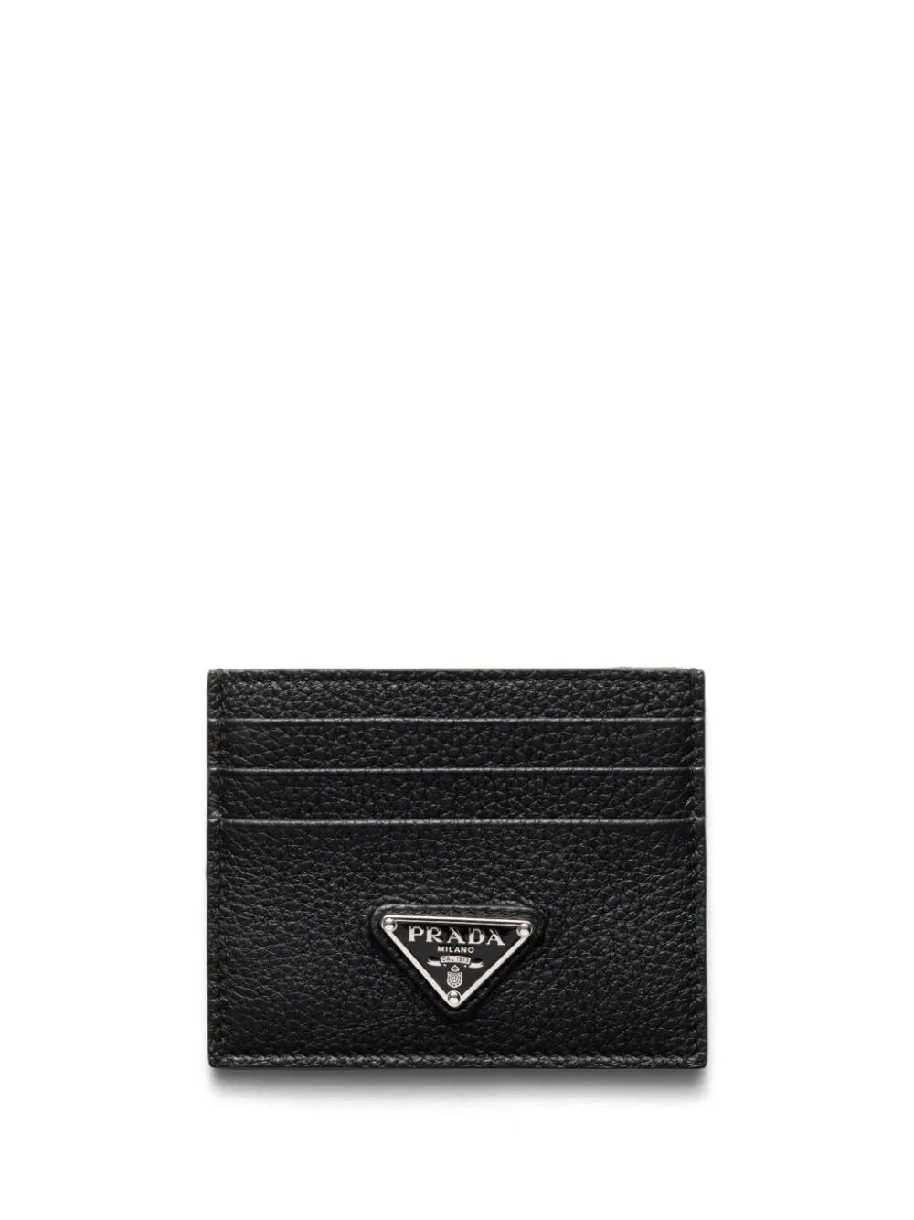 PRADA Mini Grained Leather Card Holder
