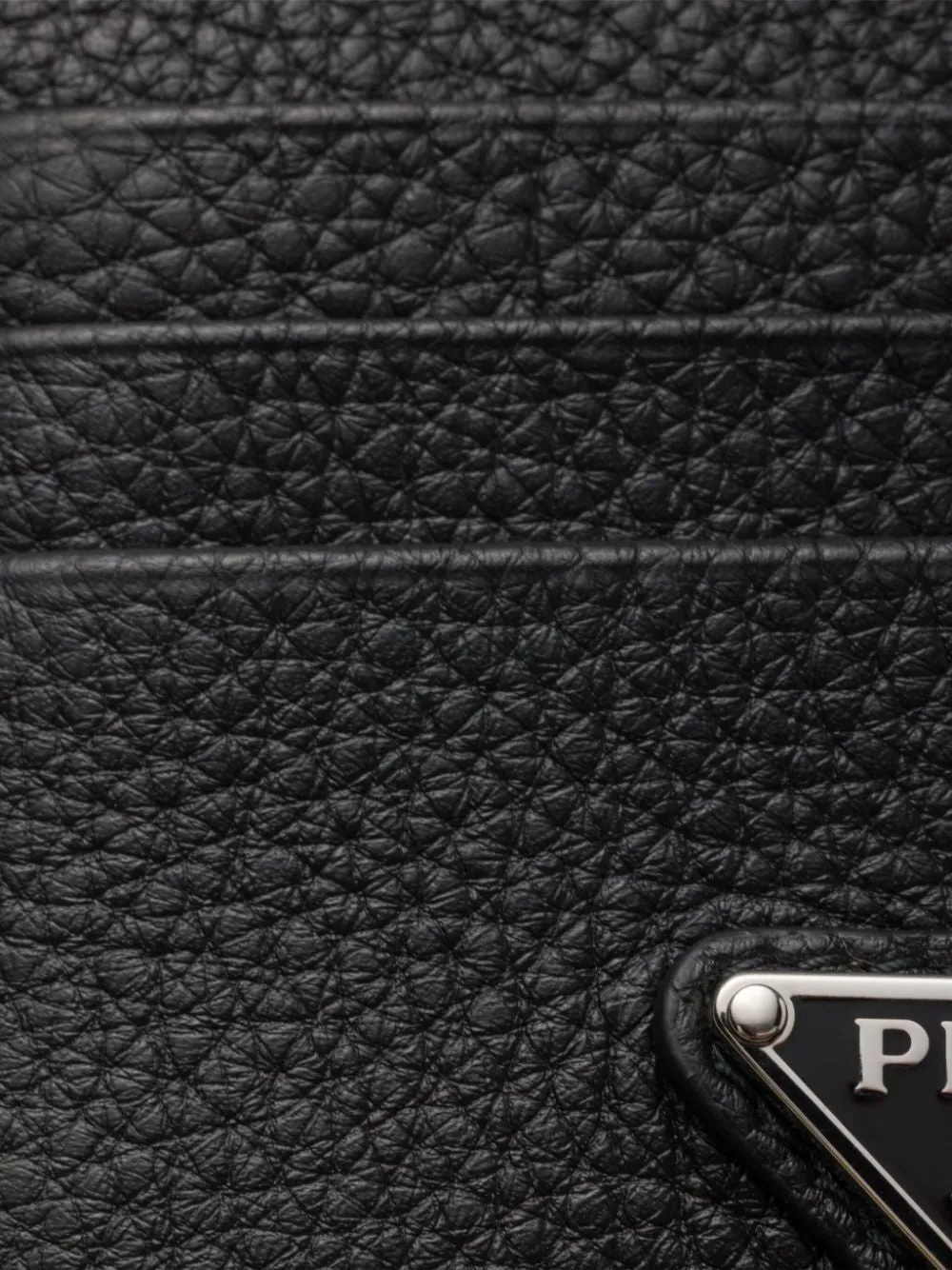 PRADA Mini Grained Leather Card Holder