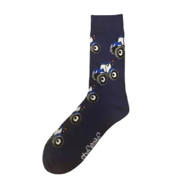 Shuttle Socks Mens Blue Tractor Socks