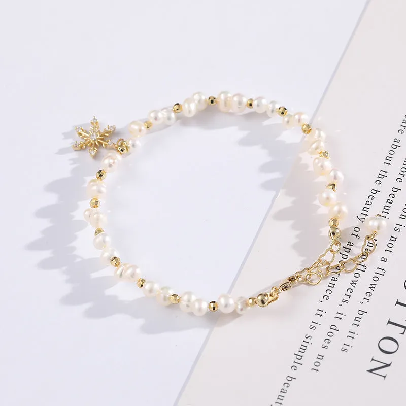 Simple Freshwater Pearl Bracelet for Women - Sterling Silver