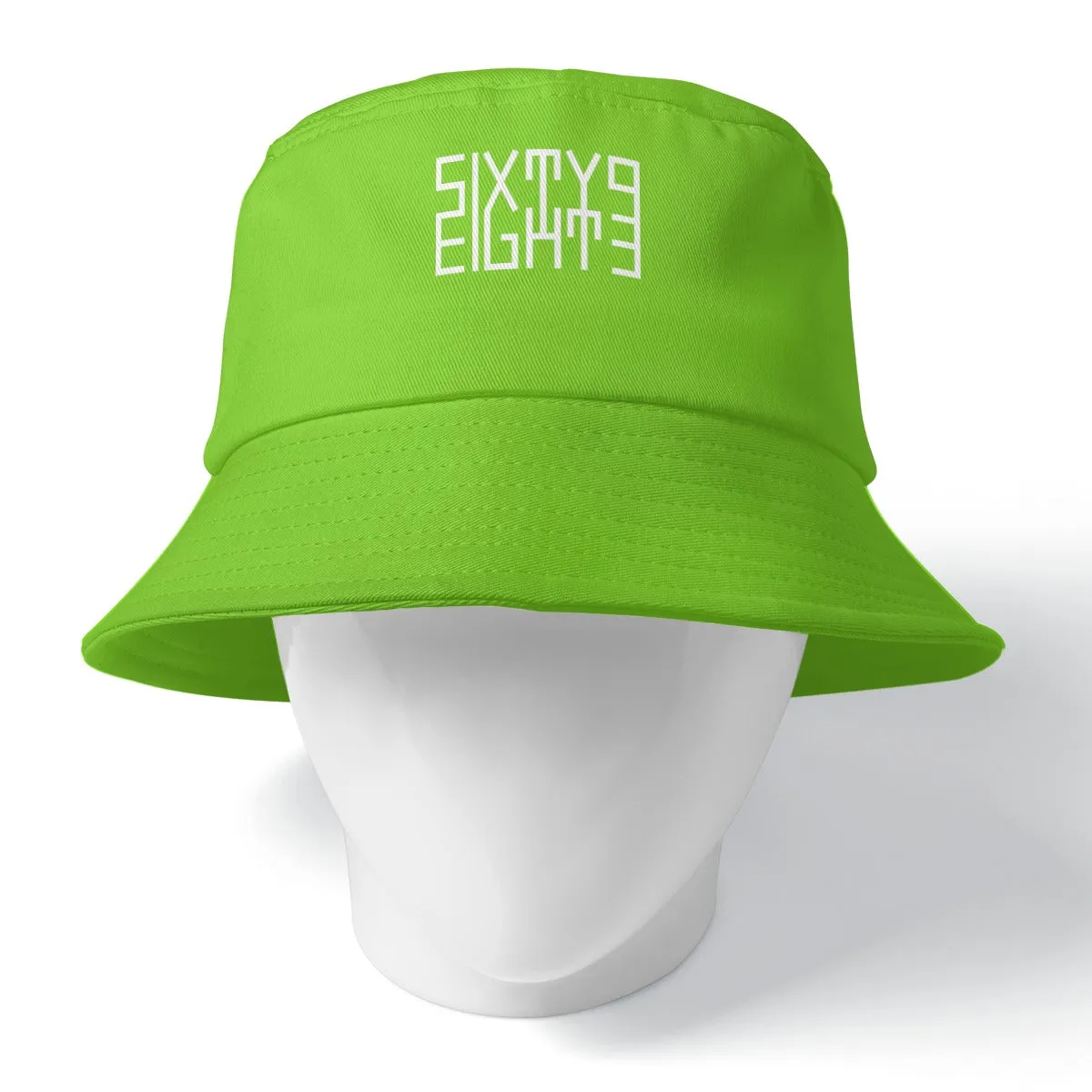 Sixty Eight 93 Logo White Green Apple Bucket Hat