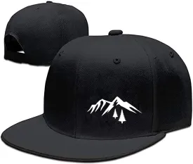 Snapback Hats for Men Flat Bill Black Adjustable Baseball Cap Trucker Hat for Dad American Flag Pirate Skull Caps Cool
