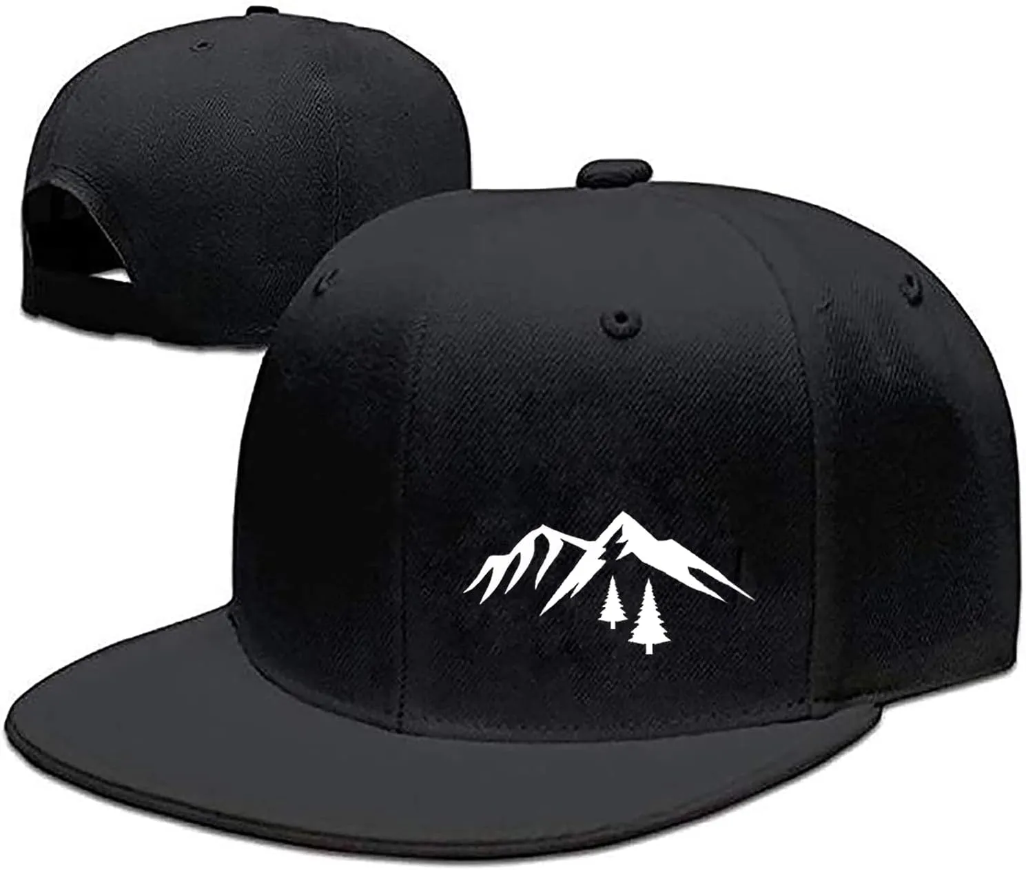 Snapback Hats for Men Flat Bill Black Adjustable Baseball Cap Trucker Hat for Dad American Flag Pirate Skull Caps Cool