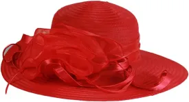 Summer Sun Hats for Women Wide Brim Straw Hat Beach Hat Cap UPF UV for Travel Red