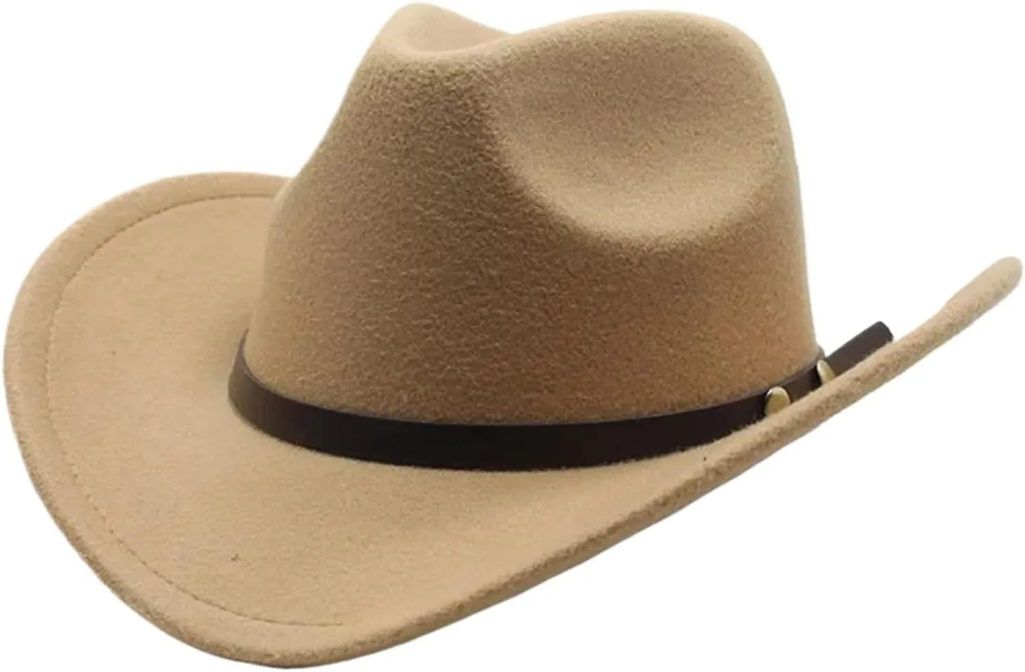 Sun hat, Statement hat, Cowboy hat, Classic Western Fedora - Wool Felt Foam, Punk Belt for Cool Weather(Rose Red)
