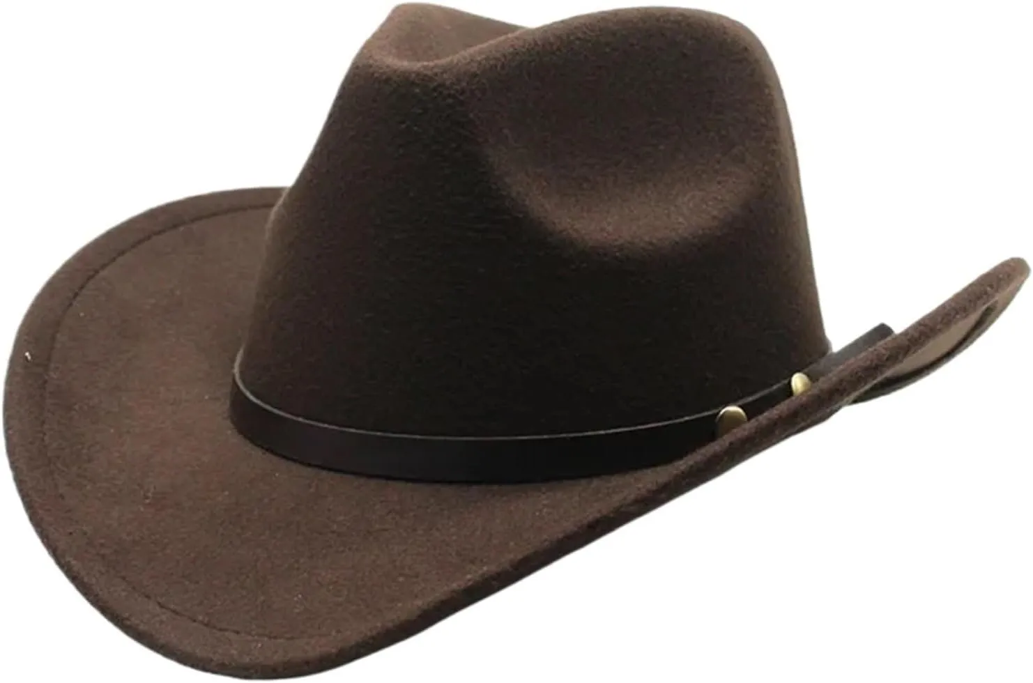 Sun hat, Statement hat, Cowboy hat, Classic Western Fedora - Wool Felt Foam, Punk Belt for Cool Weather(Rose Red)