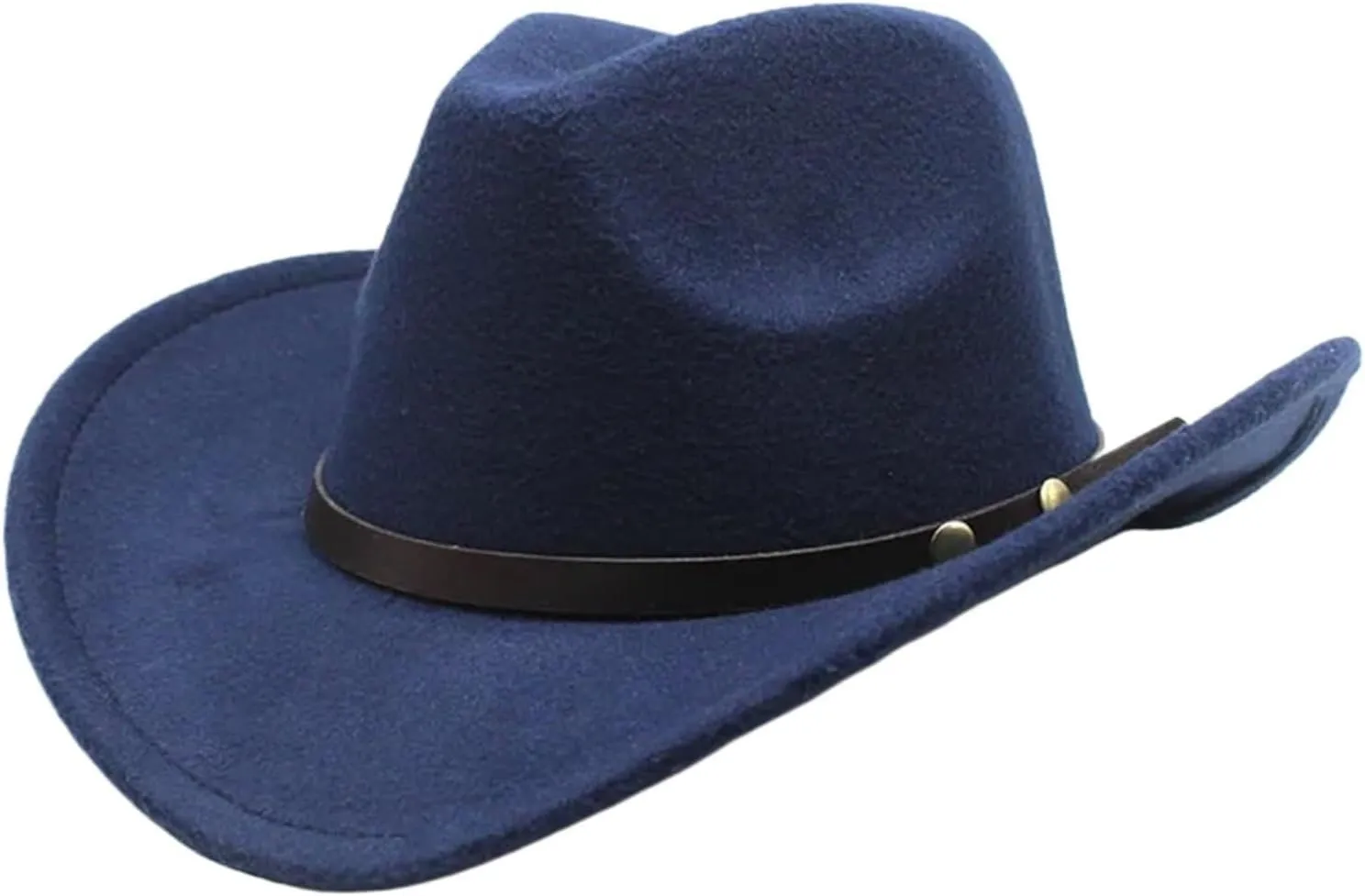 Sun hat, Statement hat, Cowboy hat, Classic Western Fedora - Wool Felt Foam, Punk Belt for Cool Weather(Rose Red)