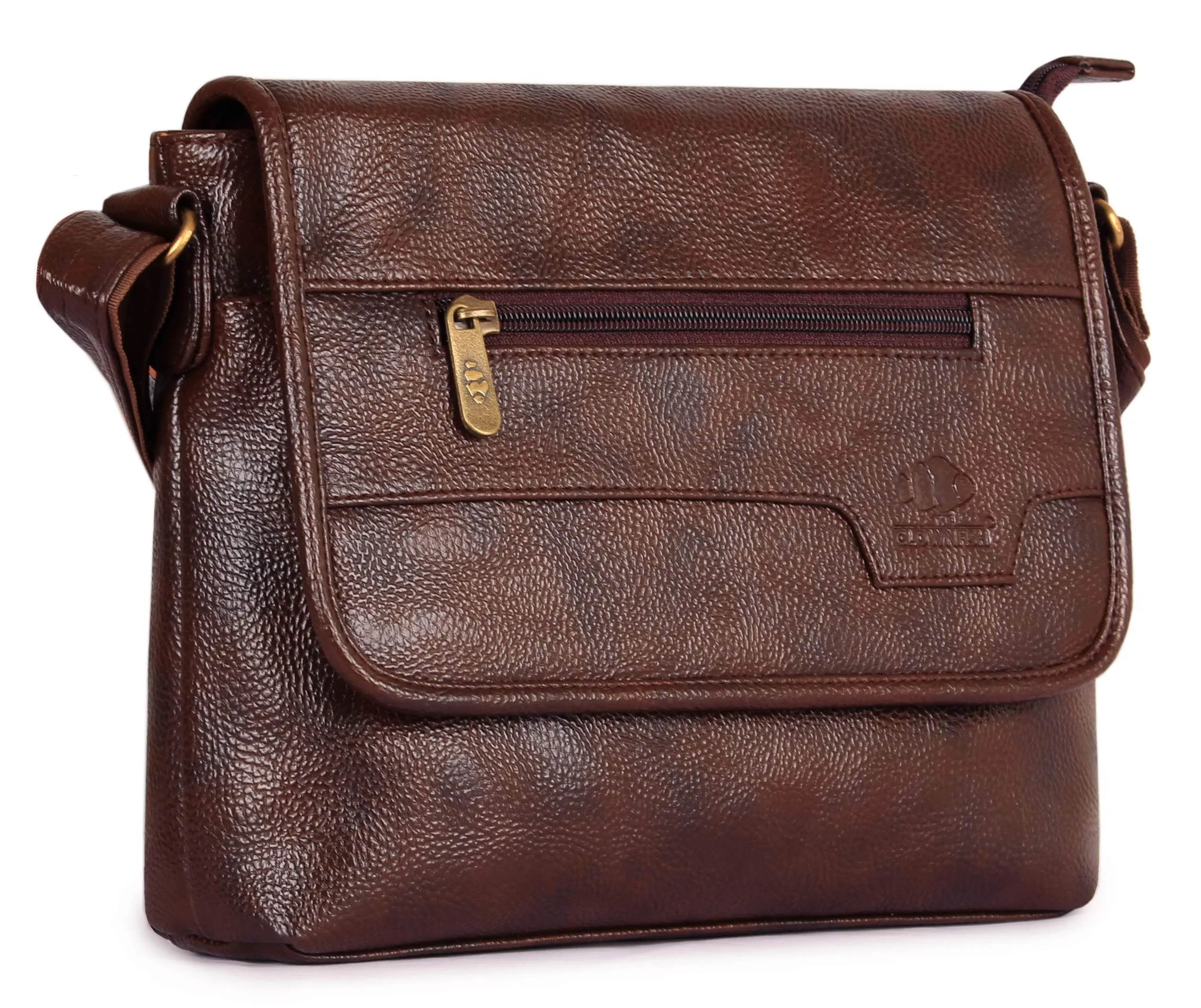 THE CLOWNFISH Ares Synthetic 25 cms Chocolate Messenger Sling Bag