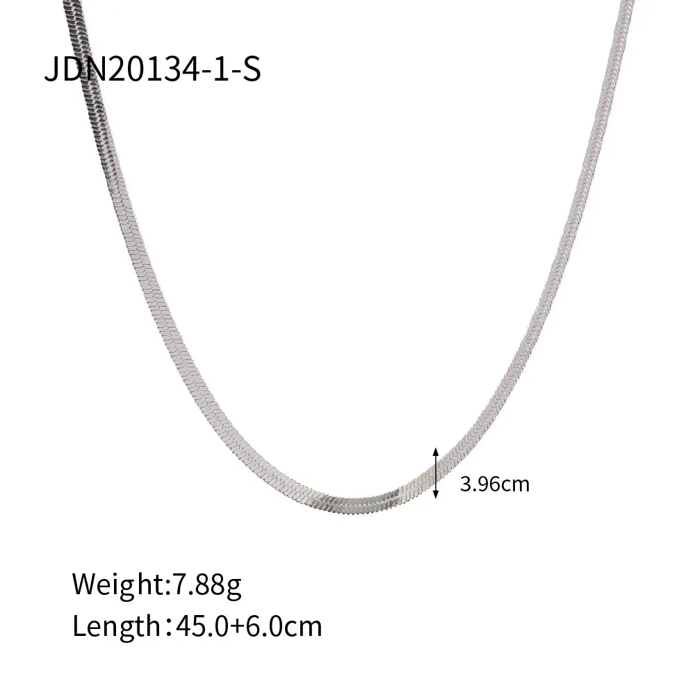 VAIGE 4mm Wide Waterproof Stainless Steel Snake Chain Necklace with 18K Gold Plating - Trendy Choker Design