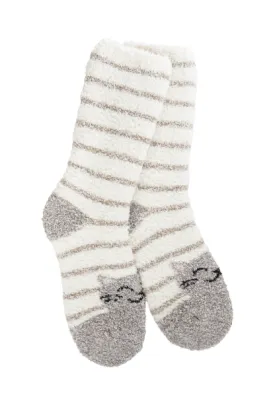 World's Softest Fireside Crew Socks - Cat Stripe