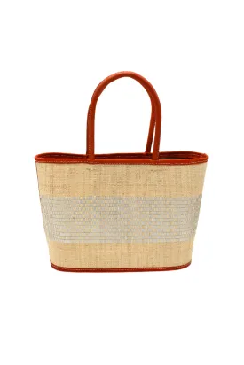 Wynwood Straw Tote Handbag with Metallic Detailing