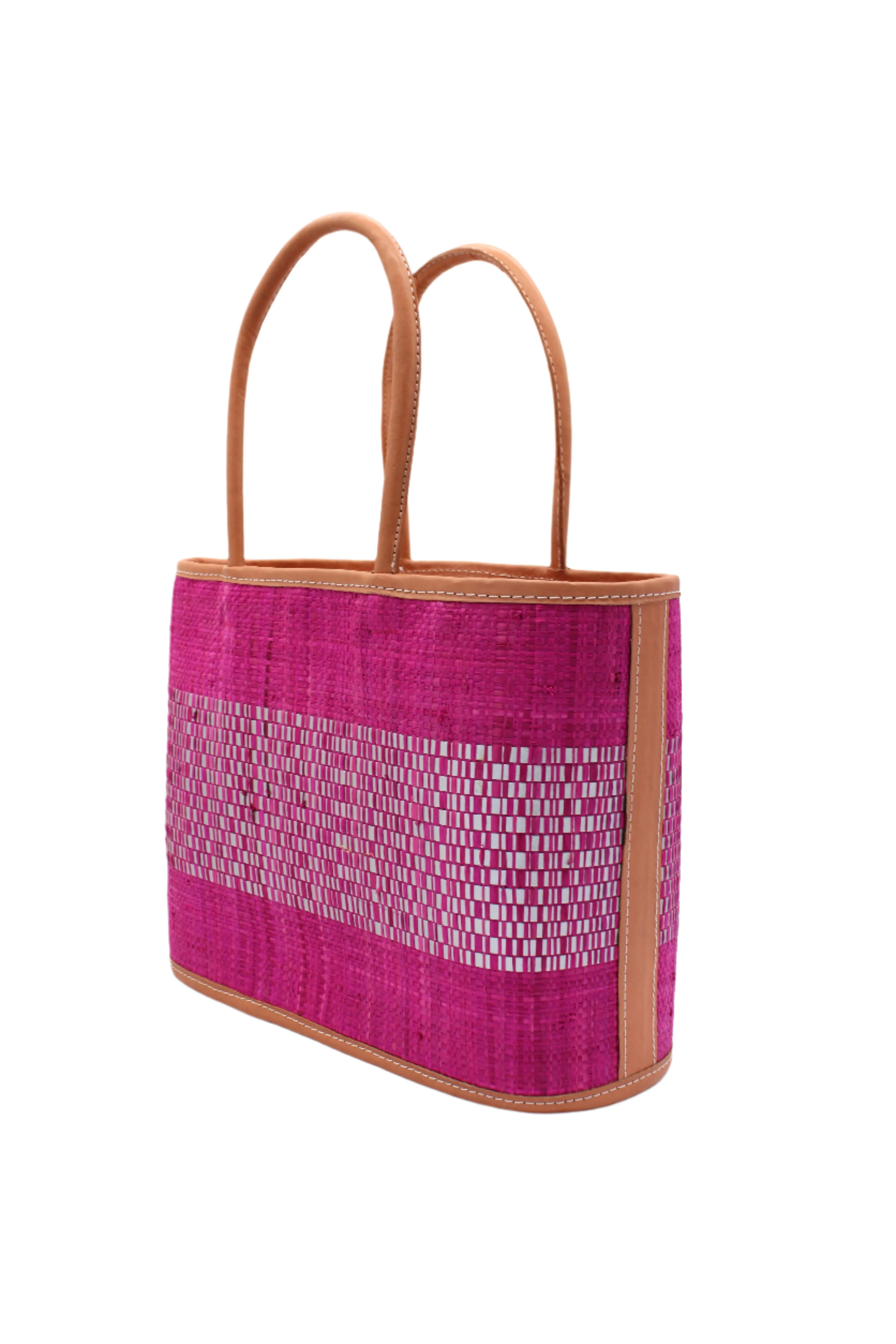 Wynwood Straw Tote Handbag with Metallic Detailing