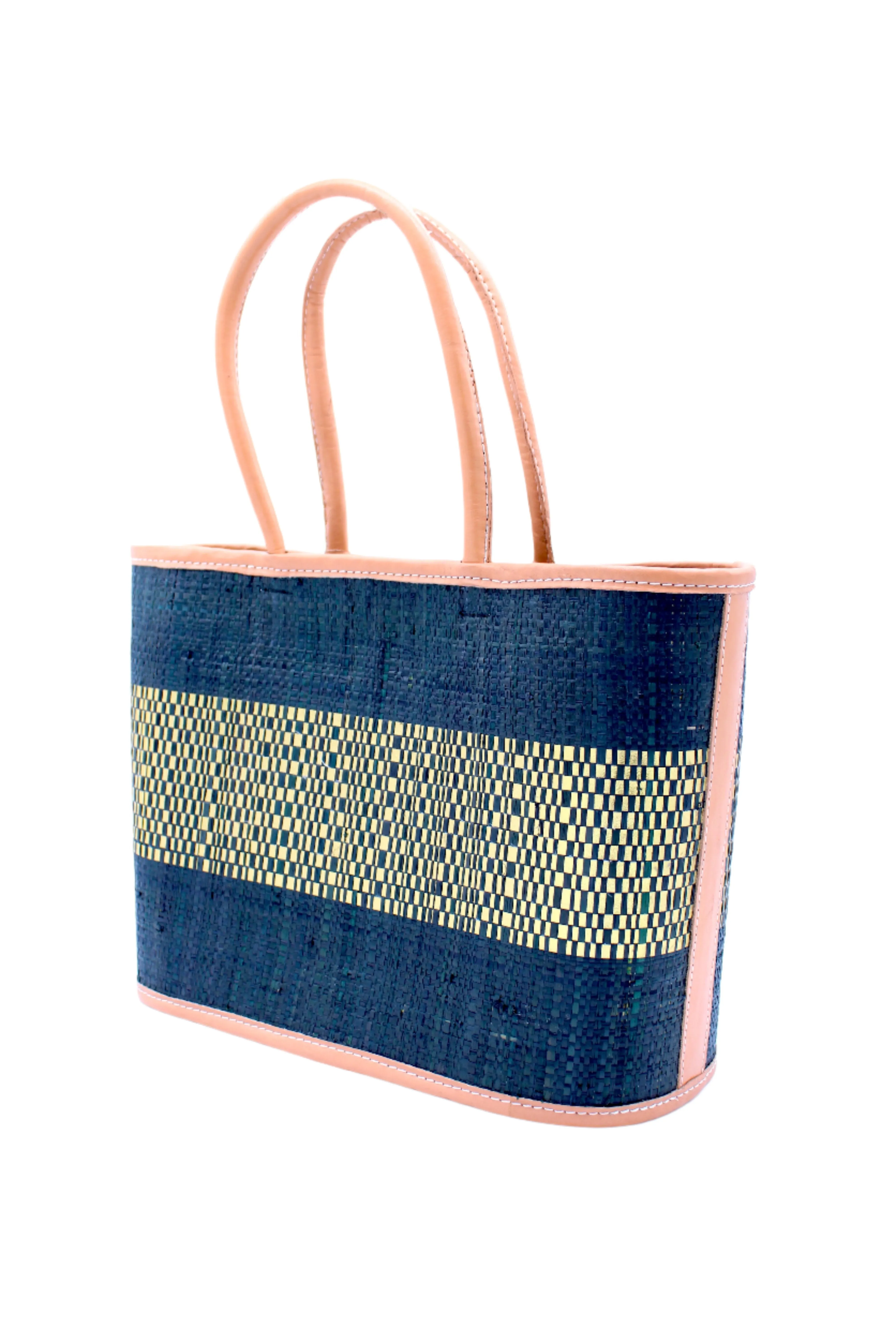 Wynwood Straw Tote Handbag with Metallic Detailing